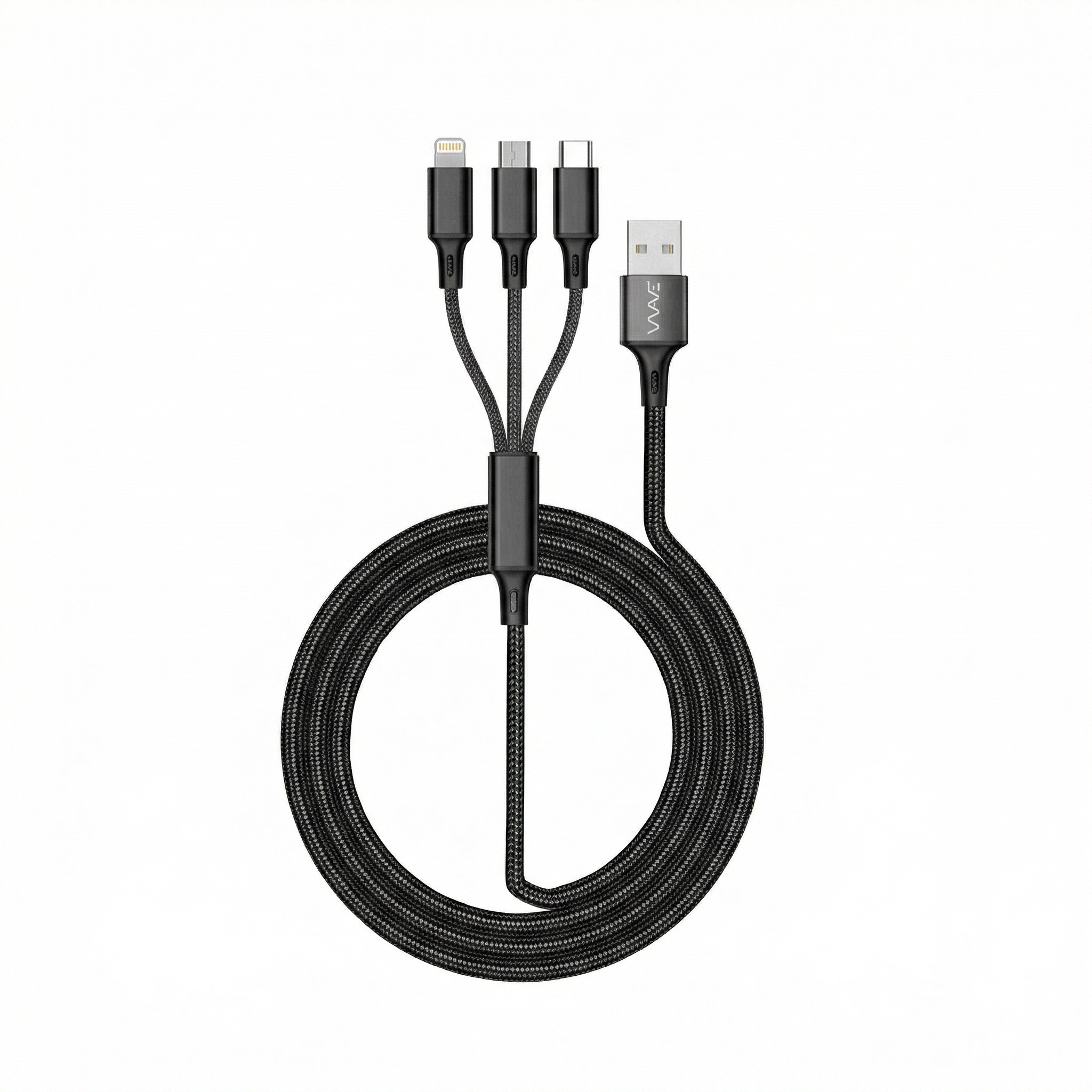 کابل تبدیل USB به microUSB/لایتنینگ/USB-C ویو مدل C303 طول 1 متر