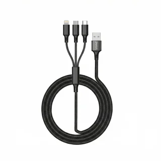 کابل تبدیل USB به microUSB/لایتنینگ/USB-C ویو مدل C303 طول 1 متر