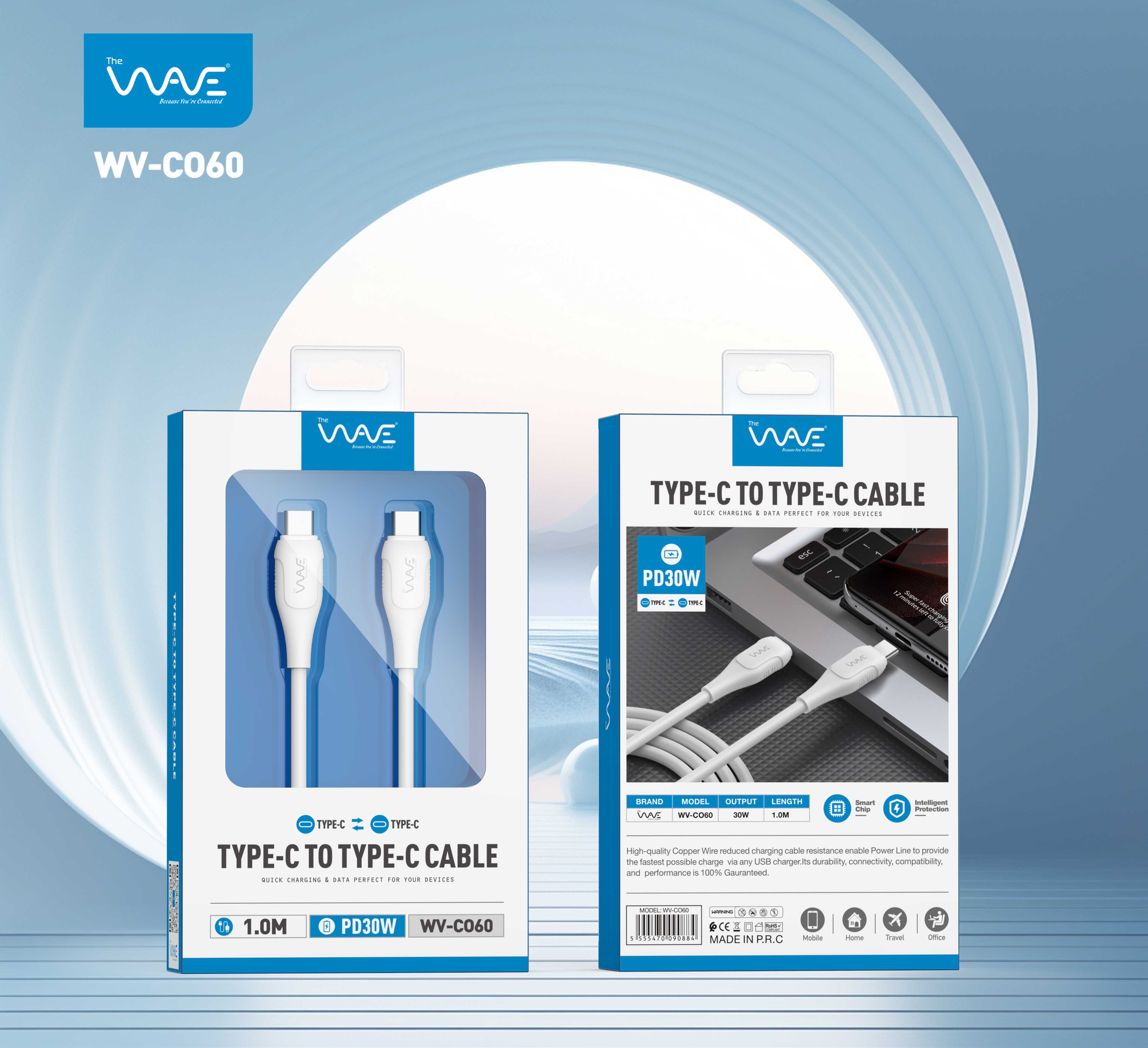 کابل تایپ C به لایتنینگ ویو مدل C050 طول ۱ متر