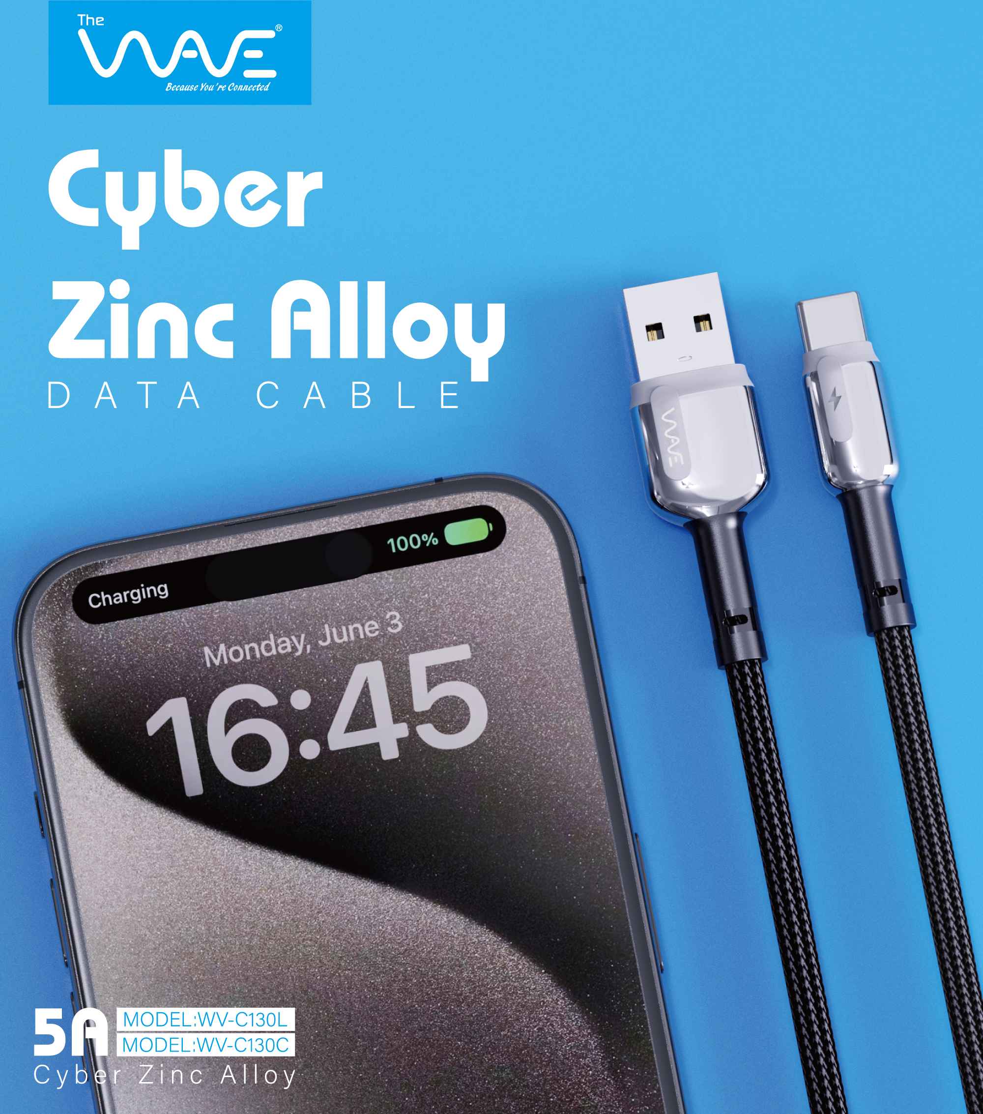 کابل لایتنینگ ویو مدل C130L با روکش بسیار مقاوم طول ۱ متر