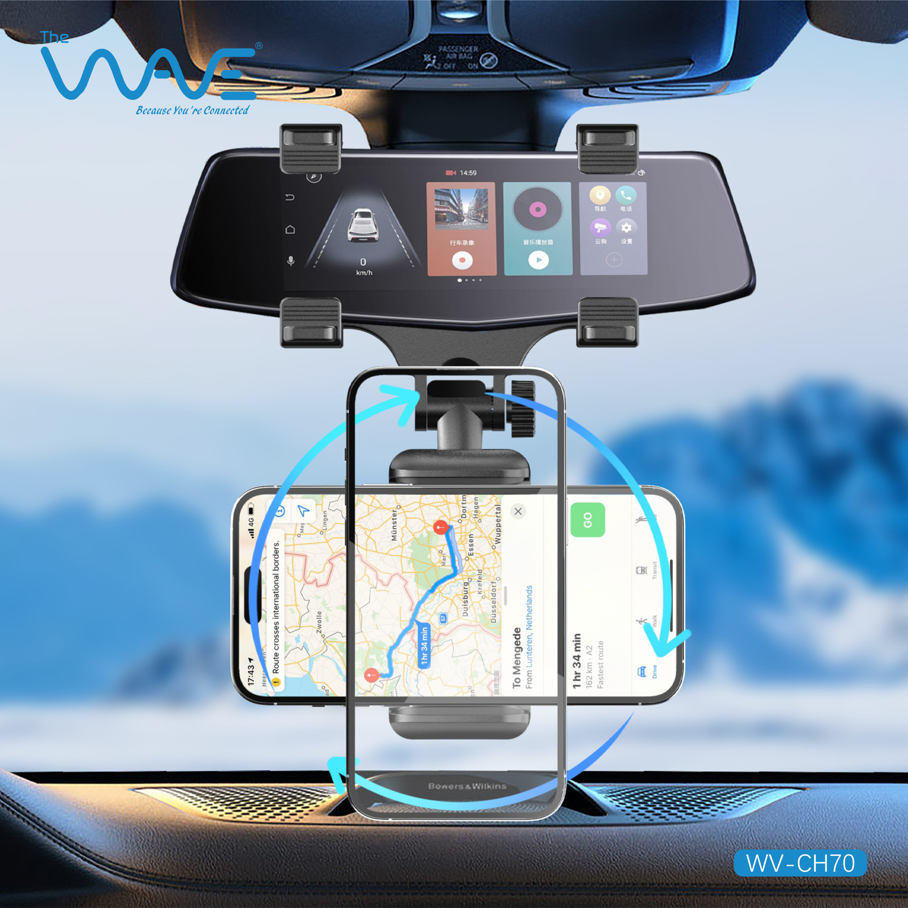 هولدر ویو مخصوص آینه عقب خودرو مدل CH70