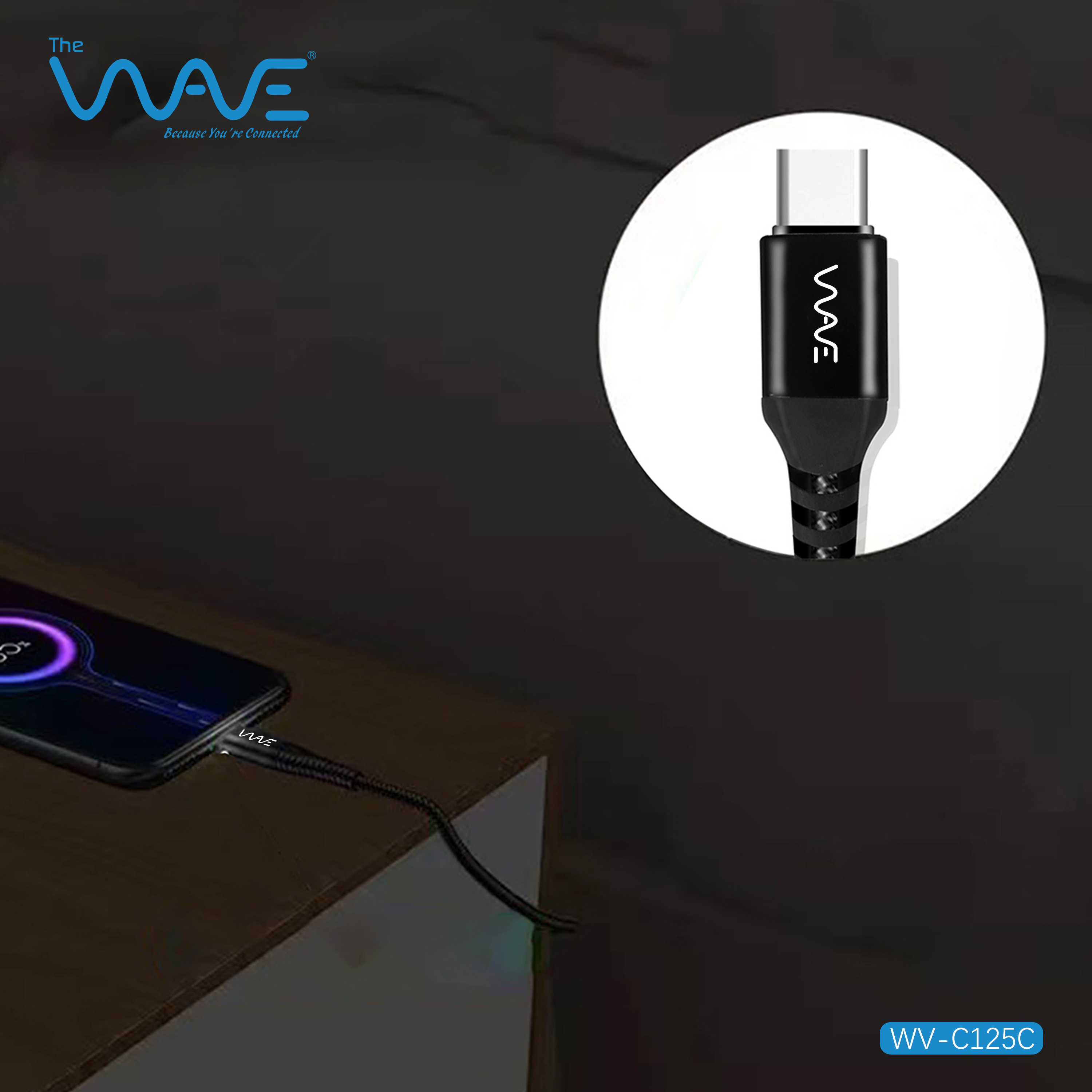 کابل تایپ C ویو مدل C125C با روکش مقاوم طول ۱ متر