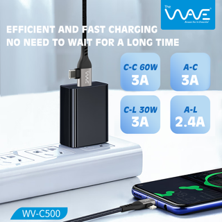 کابل ۴ در ۱ ویو مدل C500 با روکش بسیار مقاوم و دو پین همزمان